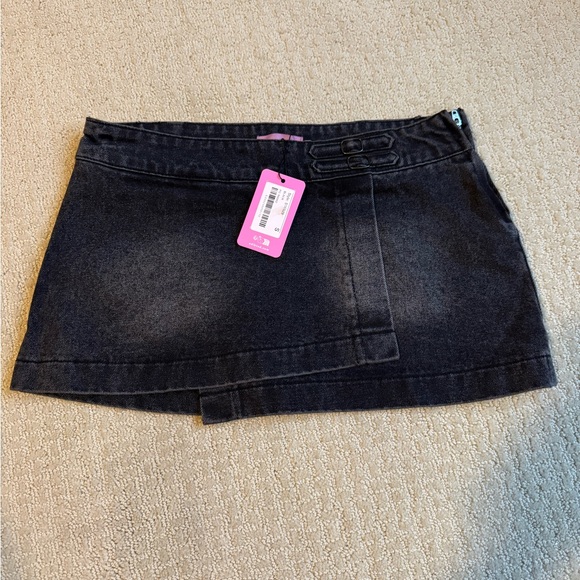 Edikted Asymmetric Denim Wrap Skort.  NWT - Picture 5 of 10